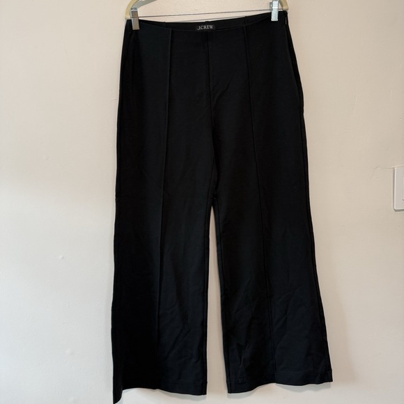 J. Crew NWT Black Wide-Leg Pant in Stretch Ponte Size Large - Picture 3 of 10